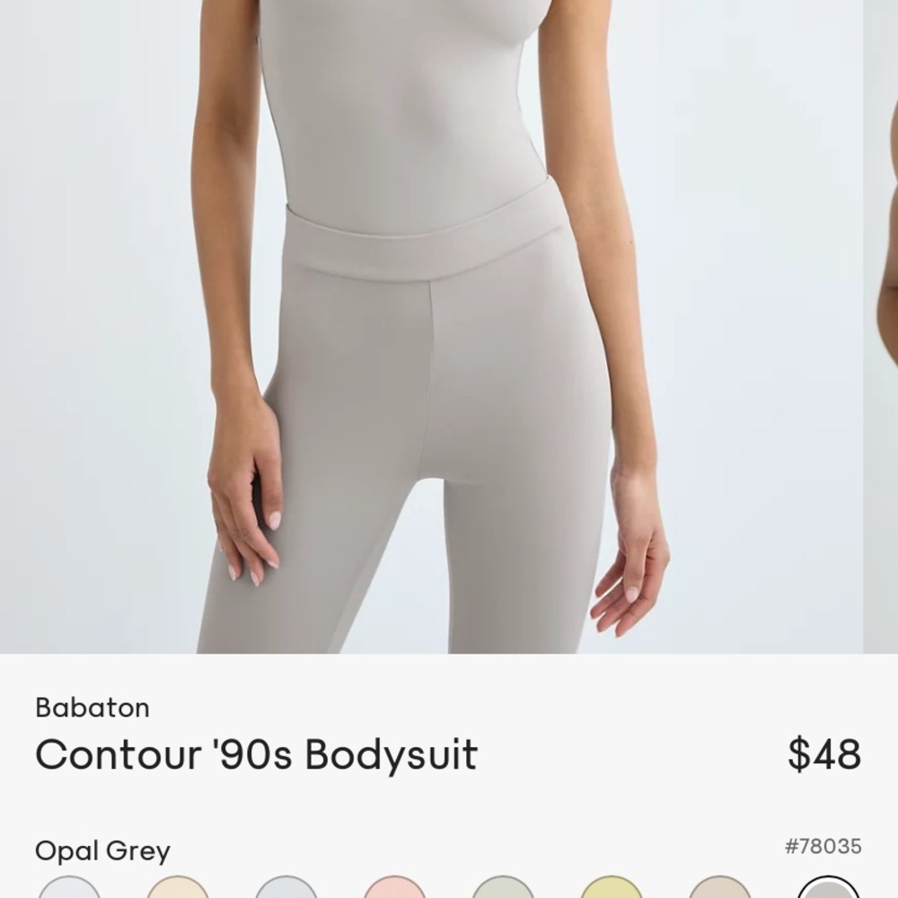 Aritzia Babaton Contour 90s bodysuit NWT in Opal Grey - Picture 9 of 9